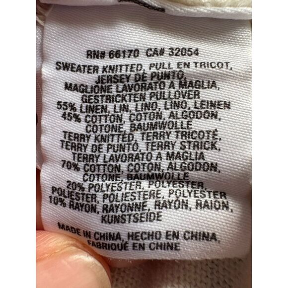 Moth by Anthropogie Austral Full Zip Neutral, Linen Blend Cardigan Sweater sz L - Picture 11 of 12